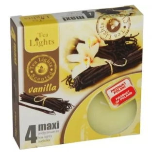 Tea Lights Maxi svíčky vanilla 4ks